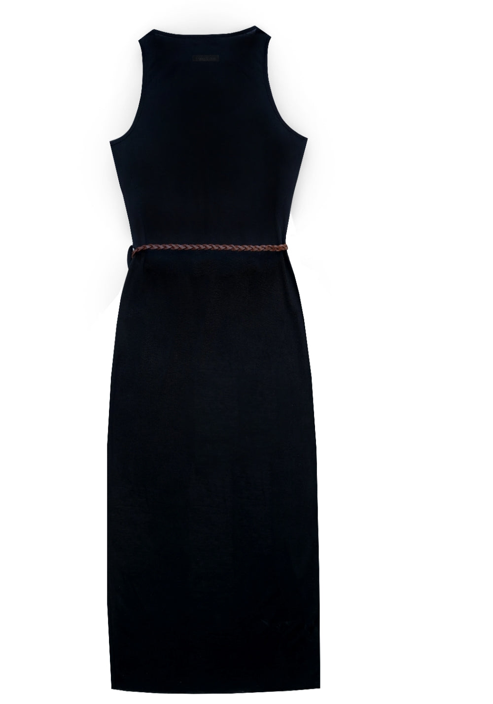 NyDkyel丨V-Neck Modal Maxi Dress with Belt - Side Slit-Black - PSYLOS 1, NyDkyel丨V-Neck Modal Maxi Dress with Belt - Side Slit-Black, Dress, NyDkyel, PSYLOS 1